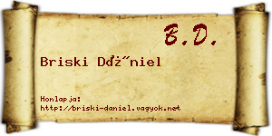 Briski Dániel névjegykártya